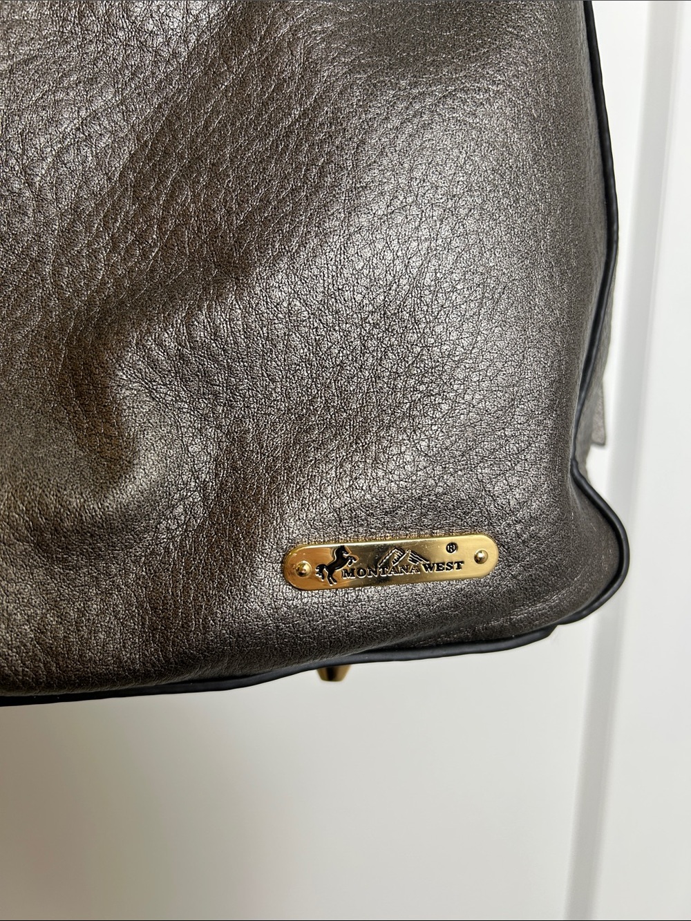 Montana West Studded Metallic Pewter Silver Hobo Shoulder Bag - Picture 5 of 15